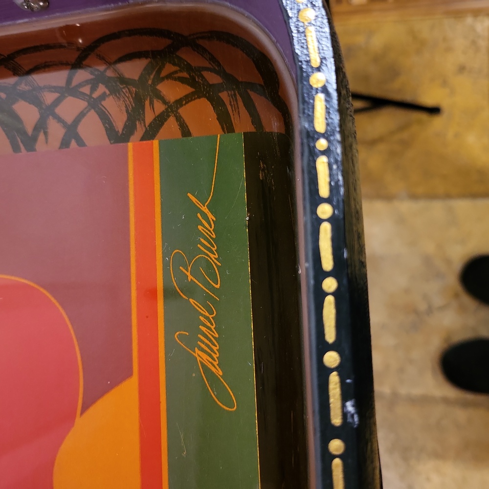 Rare Vintage Laurel Burch Three Horse Wood Hand Painted Serving Tray - Picture 3 of 9